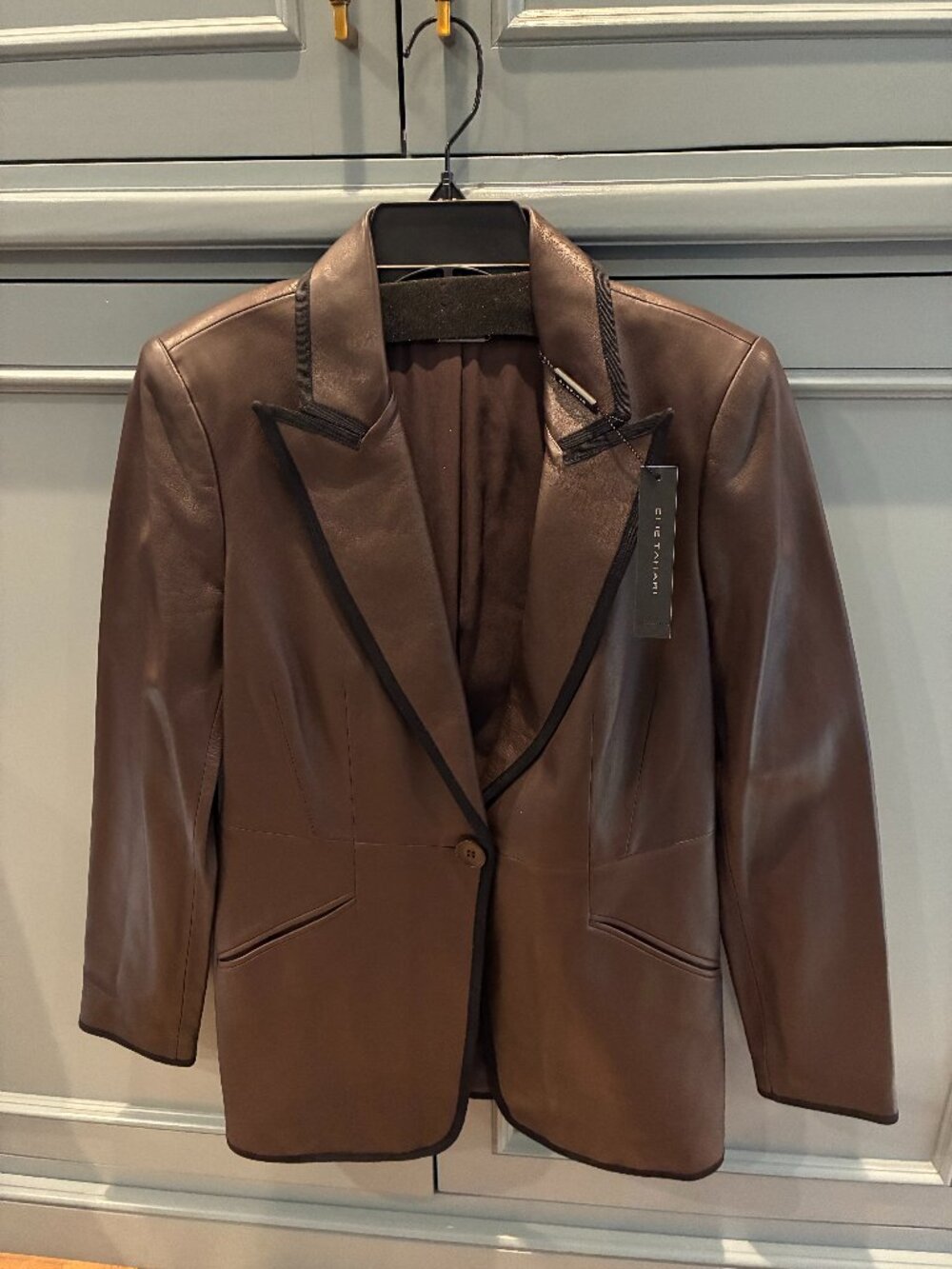 Elie Tahari - Leather Jacket (Truffle)